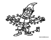 Elf with Christmas Lights