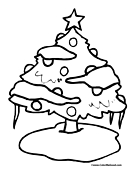 Christmas Tree Coloring Page 2