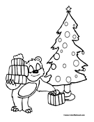 Bear Christmas Tree Presents