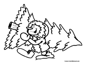 Kid With Christmas Tree