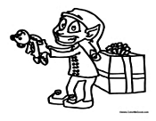 Christmas Elf with Bear