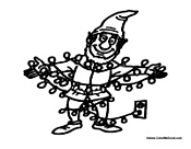 Elf with Christmas Lights