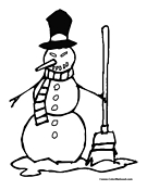 Snowman Coloring Page 2