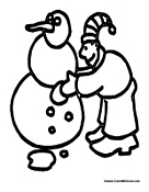 Man Building Snowman
