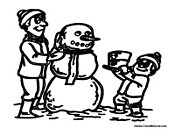 Father and Son with Snowman