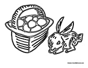 Bunny and Basket with Eggs