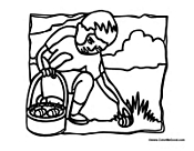 Boy Looking for Eggs