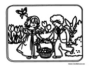 Boy and Girl Kids on Easter