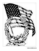 US Flag with Wreath Flag Day