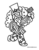 Uncle Sam Holding Flag