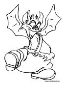 Bat Coloring Page 7