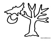 Bat Moon and Tree