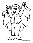 Dracula Costume Coloring Page