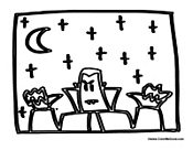 Dracula Costume at Night