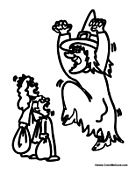 Witch Scaring Kids