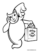 Ghost Halloween Coloring Page