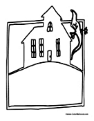 Haunted House Coloring Page 2
