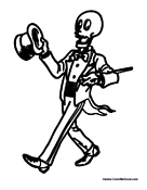Skeleton with Suit and Hat