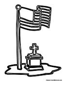 Flag and Cross Grave