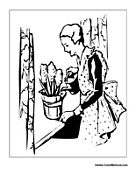 Mom Planting Flowers