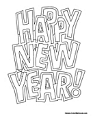 New Years Day Coloring Pages