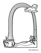 Gold and Rainbow Writing Paper