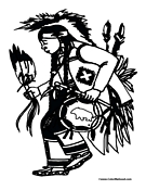 Indian Coloring Page 3