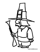 Pilgrim Hunting Thanksgiving Turkey