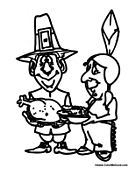 Pigrim with Native American