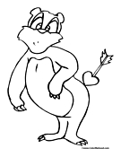 Cupid Hits a Bear Coloring Page