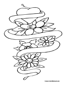 Heart With Ribbon Coloring Pages - Heart And Ribbon - Cliparts.co