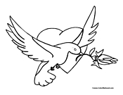 Heart with Bird and Flower