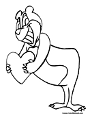 Cartoon Bear with Heart
