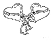 Two Hearts with Ribbon