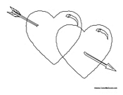 Two Hearts with Arrow