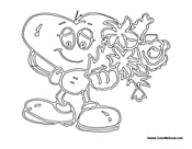 Cartoon Heart with Flowers 2