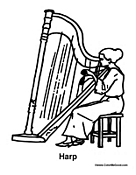 Woman Playing the Harp