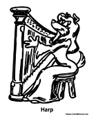 Dog Playing the Harp