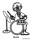 Boy Playing the Drums