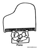 Grand Piano Coloring Page