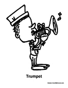 Boy Playing Trumpet to Color