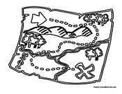 Treasure Map with X to Color