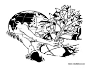 Planet Earth Planting a Tree