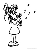 Girl Blowing Dandelion Seeds