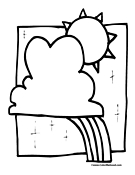 Rainbow Coloring Page 2