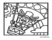 Bunny Hot Air Balloon Rainbow