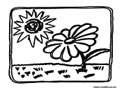 Spring Season Flower and Sun