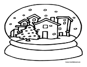 Snow Globe Coloring Page