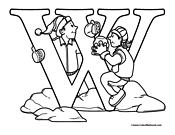 W is for Winter Coloring Page