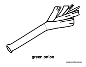 Green Onion Coloring Page